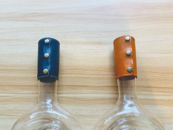 画像2: エコセロクリスタル専用　レザーグリップ【キャメルブラウン/スモーキーブルー】 (2)