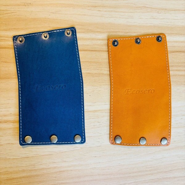 画像4: エコセロクリスタル専用　レザーグリップ【キャメルブラウン/スモーキーブルー】 (4)