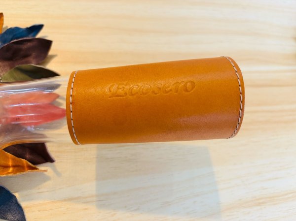 画像3: エコセロクリスタル専用　レザーグリップ【キャメルブラウン/スモーキーブルー】 (3)